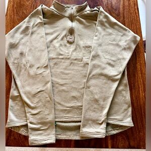 AOS Tactical Thermal Waffle Base Layer Tan Quarter-Zip Military Grade Size XL